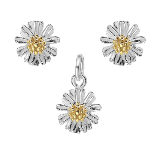 Conjunto de Plata 925 Diseño Margarita