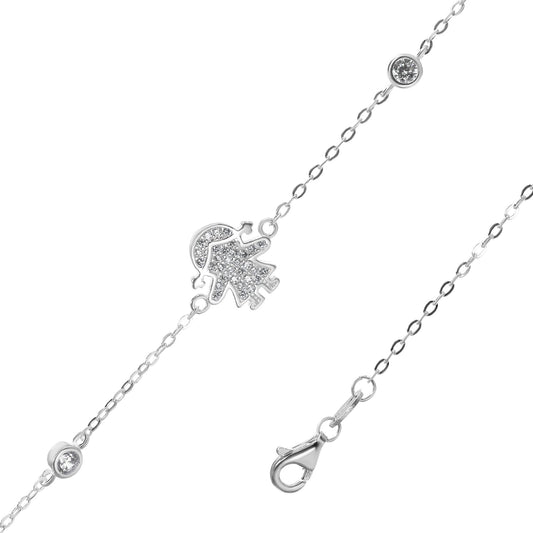 Pulsera de Plata 925 Diseño niña de Circones y Circones Tradicionales