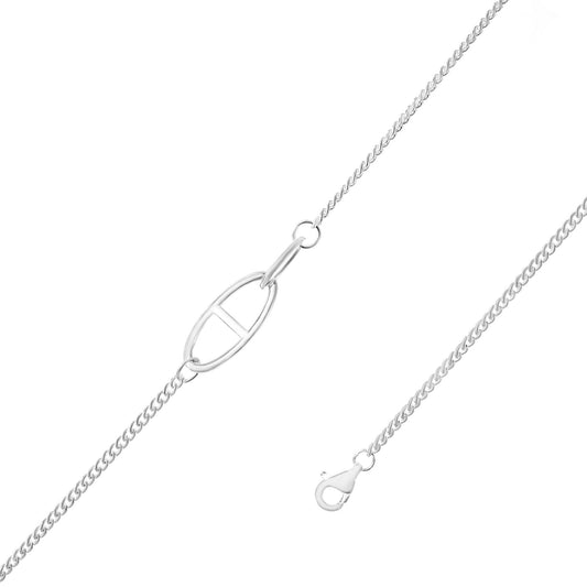 Pulsera de Plata 925 Estilo Cadena con Unión de Eslabones
