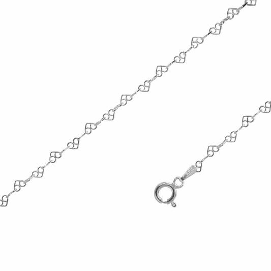 Tobillera de Plata 925 Figuras de Corazón
